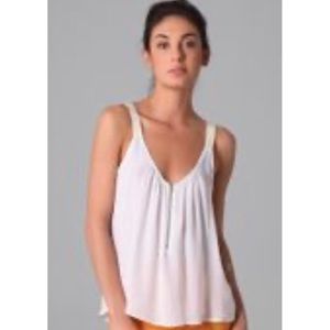 A.L.C. 🥂Silk Chiffon 🥂 Ivory 🥂Zip Front flowy top🥂